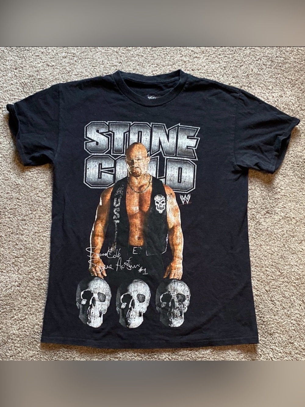 WWE Black Graphic T-Shirt Stone Cold Steve Austin men’s small